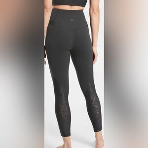 Athleta Luxe Mesh 7/8 Black Leggings Size XS💎EUC Retail $109